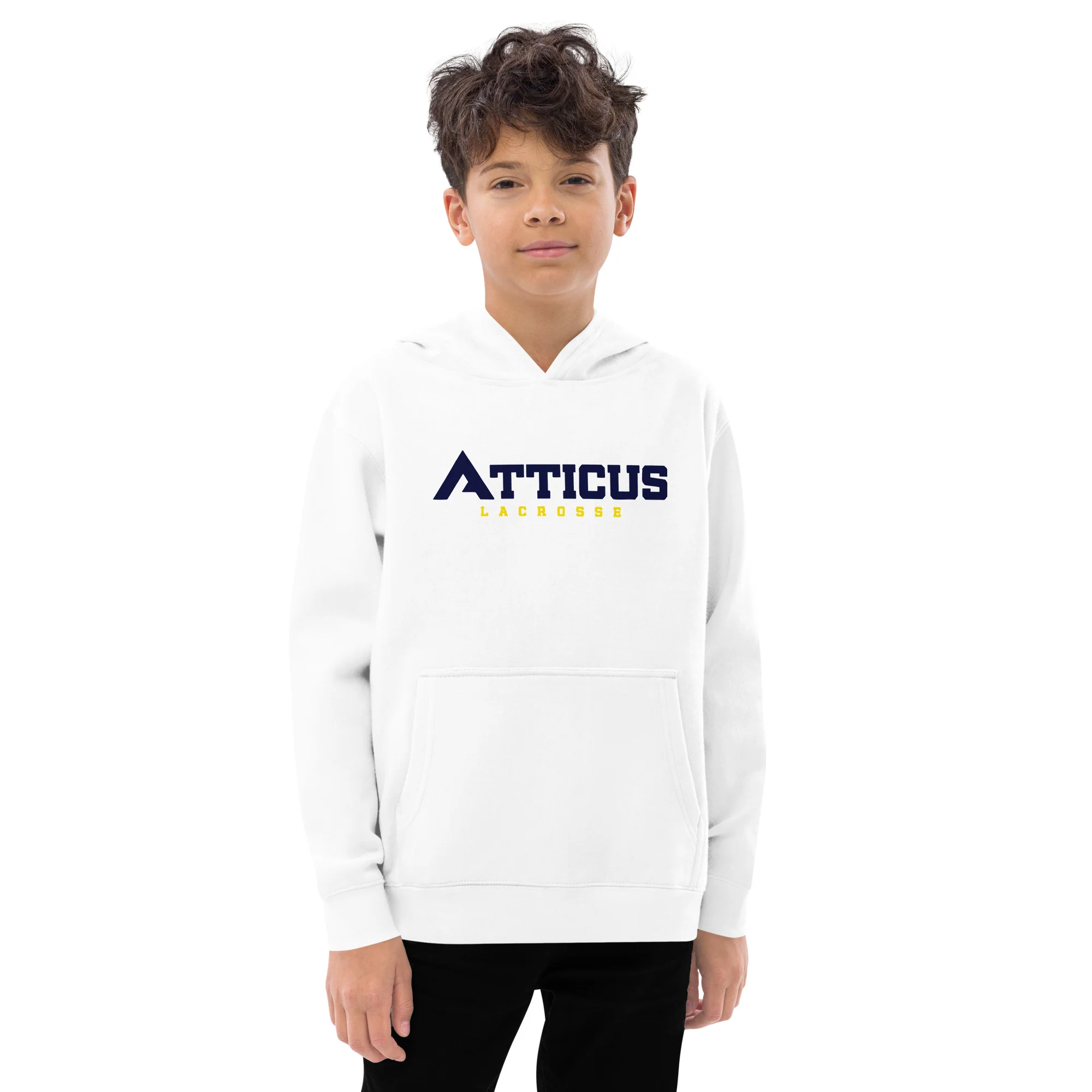 Atticus Script Youth Fleece Hoodie - Image 3