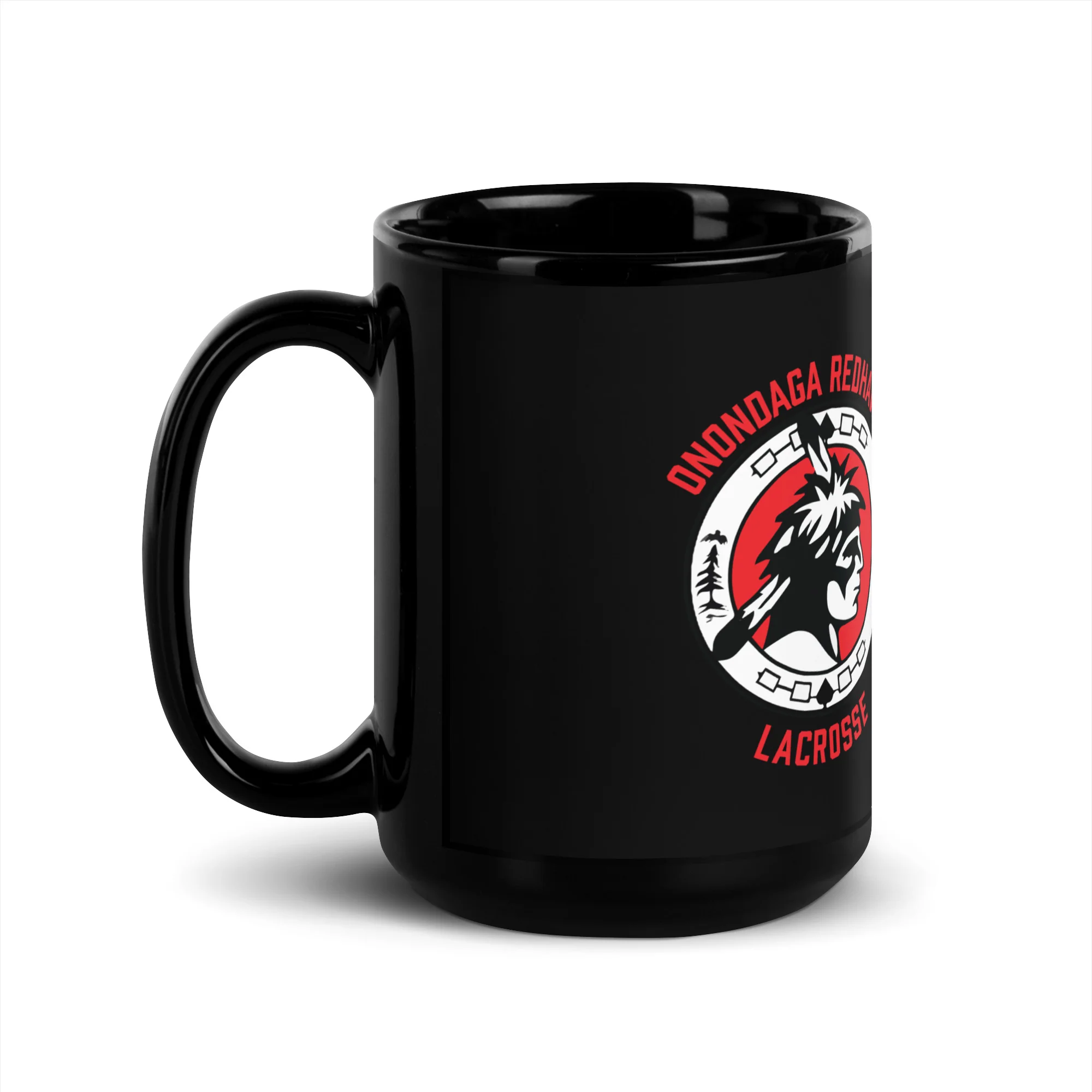Redhawks Black Glossy Mug - Image 4